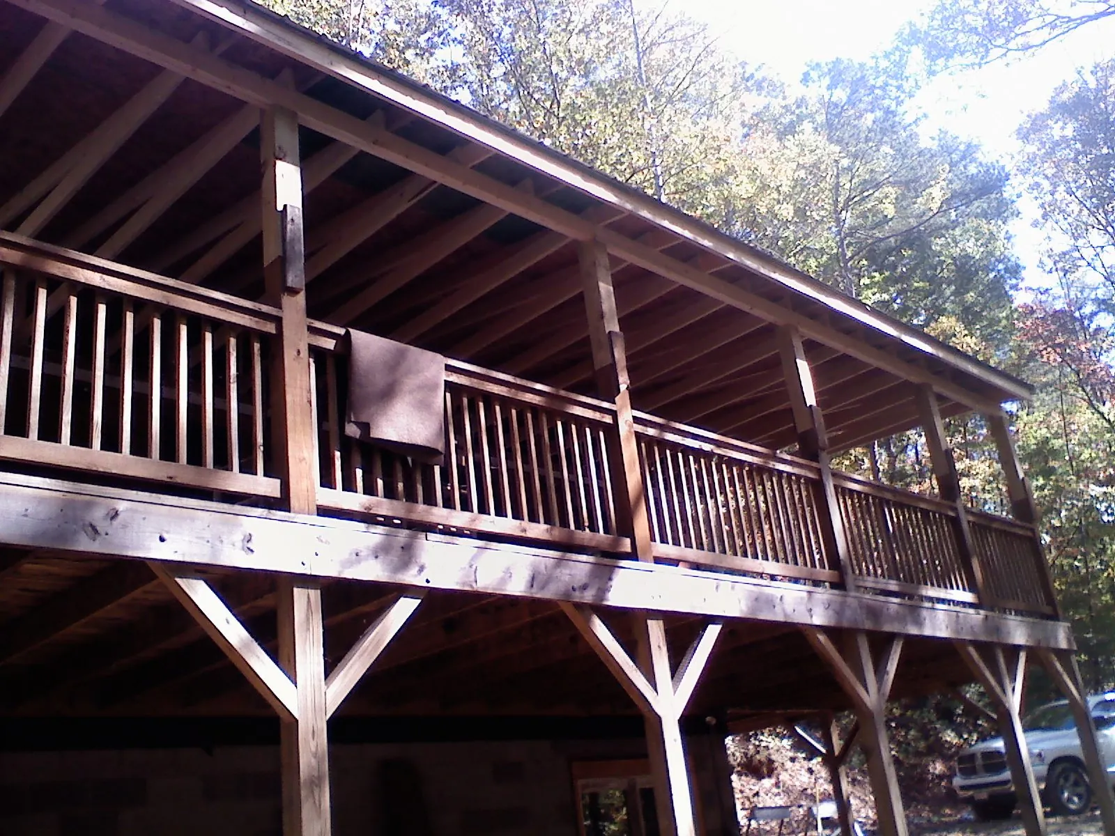Timber framing under a new elevated porch and deck — Roof Leak Repair in Catawba by Roofing Brothers